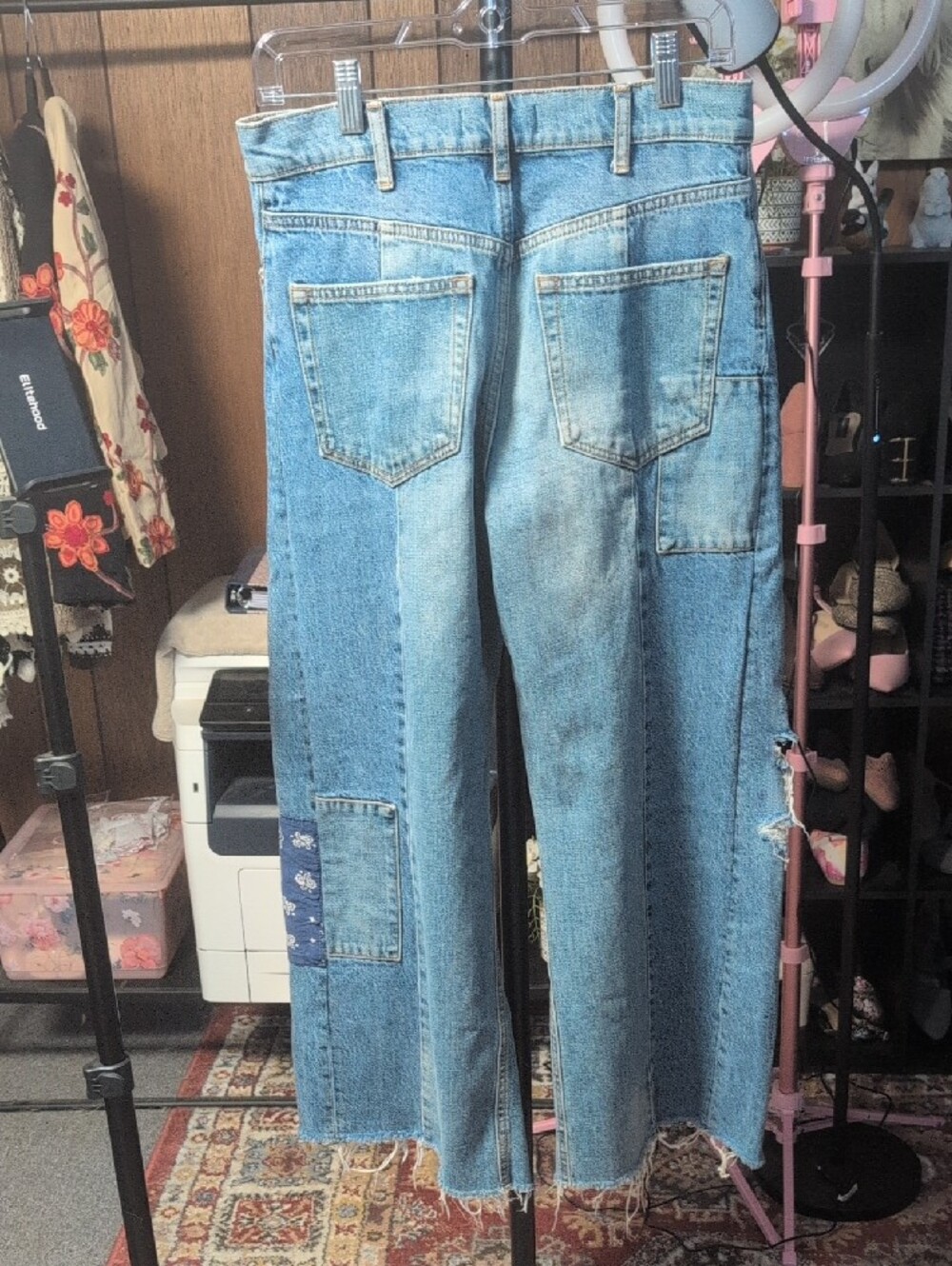 We The Free Heart Of Gold Patchwork Jeans EUC - Picture 4 of 4